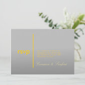 Invitation PixDezines RSVP Contemporain + classe/jaune+gris (Debout devant)