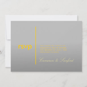 Invitation PixDezines RSVP Contemporain + classe/jaune+gris