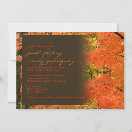 Invitation PixDezines rsvp dans les bois/automne/do-it-yourse (Dos)