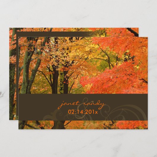 Invitation PixDezines rsvp dans les bois/automne/do-it-yourse (Devant / Derrière)