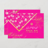 Invitation PixDezines rsvp grunge stars/Bat mitzvah (Devant / Derrière)