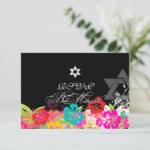 Invitation PixDezines rsvp hibiscus/Bat mitzvah (Debout devant)