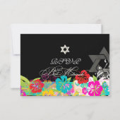 Invitation PixDezines rsvp hibiscus/Bat mitzvah (Devant)