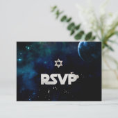 Invitation PixDezines RSVP Midnight Sky Bar Mitzvah ✡ (Debout devant)