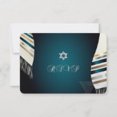 Invitation PixDezines RSVP Mitzvah/tallit turquoise/arrière - (Devant)