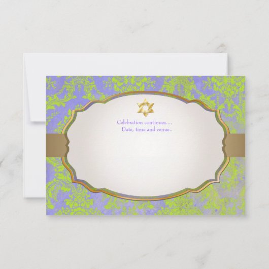 Invitation PixDezines rsvp natasha damask/Bat mitzvah (Dos)