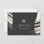 Invitation PixDezines RSVP noir blanc Tallit Mitzvah (Devant)