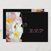 Invitation PixDezines rsvp pour 5x7 Plumeria/plage rose (Devant / Derrière)