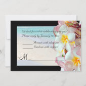 Invitation PixDezines rsvp pour 5x7 Rose Plumeria/plage (Dos)