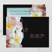 Invitation PixDezines rsvp pour 5x7 Rose Plumeria/plage (Devant / Derrière)