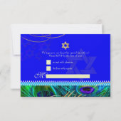 Invitation PixDezines rsvp psychédélique paon/Bar Mitzvah (Dos)