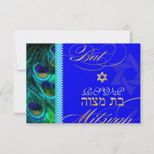 Invitation PixDezines rsvp psychédélique paon/Bar Mitzvah