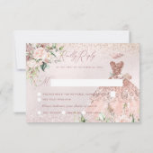 Invitation PixDezines RSVP Sweet 16 Dusty Rose Gown (Dos)