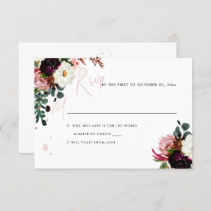 Invitation PixDezines Rustic Bloom aquarelle RSVP