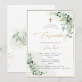 Invitation PixDezines Rustique H2 Eucalyptus Confirmation (Devant / Derrière)
