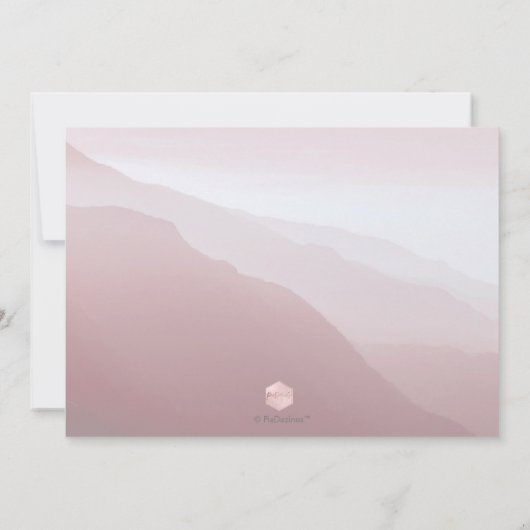 Invitation PixDezines Rustique Misty Mountain Range Ombre Blu (Dos)