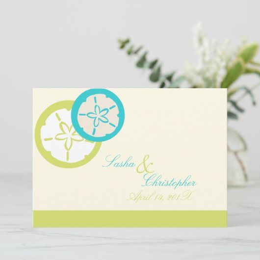 Invitation PixDezines Sand Dollar Starfish/DO-IT-YOURSELF Col (Debout devant)