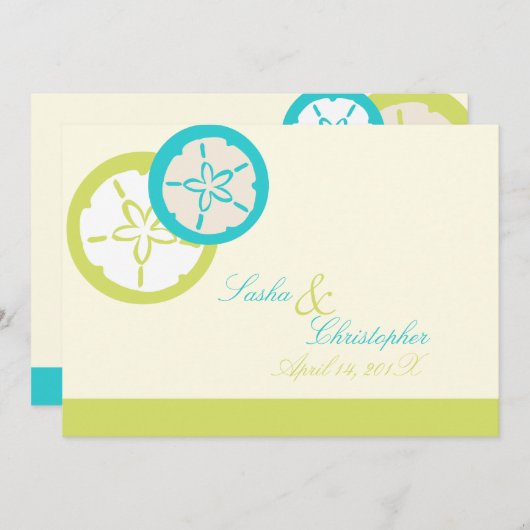 Invitation PixDezines Sand Dollar Starfish/DO-IT-YOURSELF Col (Devant / Derrière)