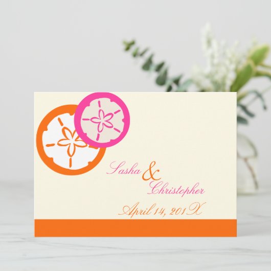 Invitation PixDezines Sand Dollar Starfish|DO-IT-YOURSELF Col (Debout devant)
