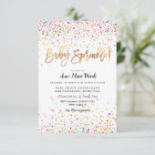 Invitation PixDezines Saupoudré Confetti Baby Sprinkle! (Debout devant)