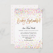 Invitation PixDezines Saupoudré Confetti Baby Sprinkle! (Devant / Derrière)