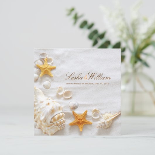 Invitation PixDezines SEASHELL/BEACH INVITATIONS/DO-IT-YOURSE (Debout devant)