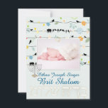 Invitation PixDezines shalom/cadre photo   étoiles/couleur do<br><div class="desc">PixDezines ב ר י ש ת ו shalom de brit de ל avec des oiseaux des fils de couleur arrière - plan pour shalom de brit, invitations de cérémonie de dénomination juive. Ajoutez simplement la photo de votre bébé, Accenté avec la star de david.. Brit shalom en hébreu peut être...</div>