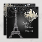 Invitation PixDezines SILVER EIFFEL+LUSTRE CRYSTAL (Devant / Derrière)