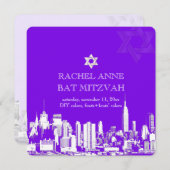Invitation PixDezines skyline/bat mitzvah NYC (Devant / Derrière)