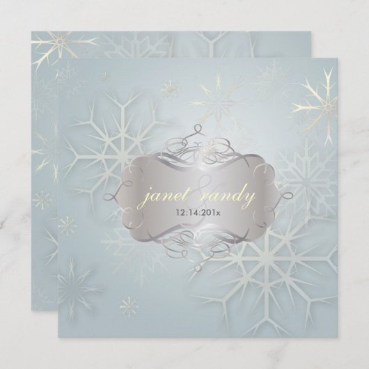 Invitation PixDezines SNOWFLAKES/MARIAGE D'HIVER (Devant / Derrière)