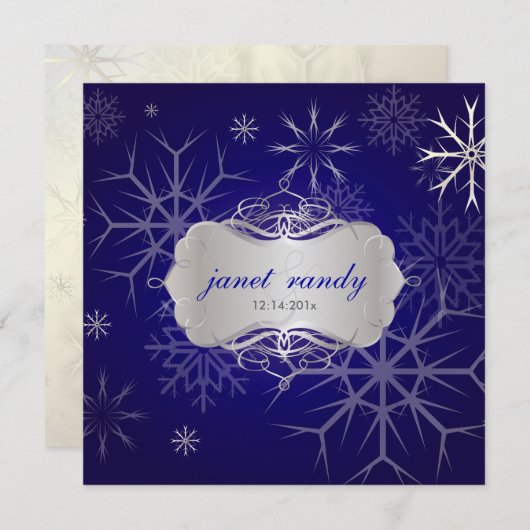 Invitation PixDezines SNOWFLAKES/MARIAGE D'HIVER/DO-IT-YOURSE (Devant / Derrière)