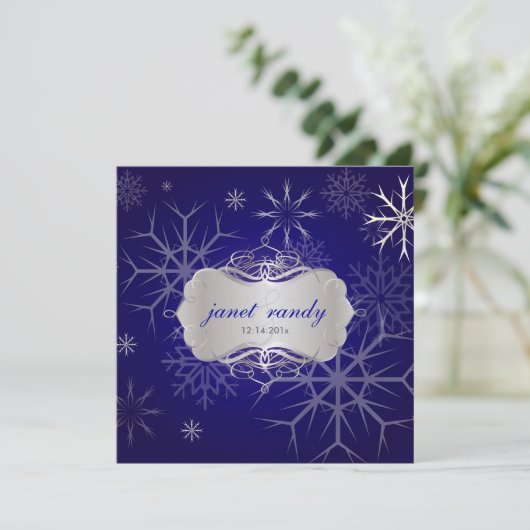 Invitation PixDezines SNOWFLAKES/MARIAGE D'HIVER/DO-IT-YOURSE (Debout devant)