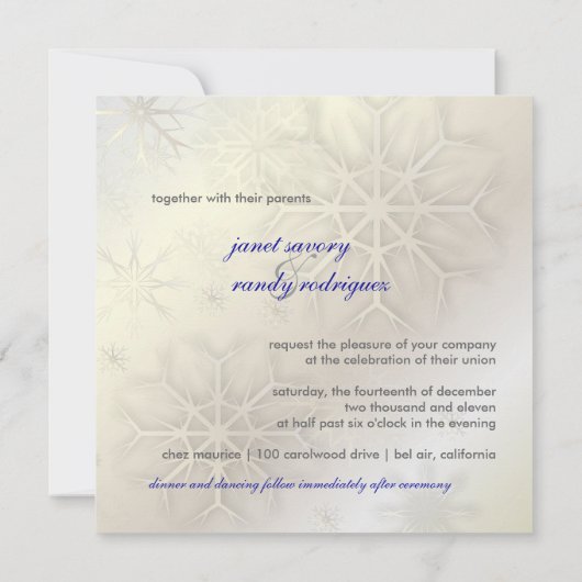 Invitation PixDezines SNOWFLAKES/MARIAGE D'HIVER/DO-IT-YOURSE (Dos)