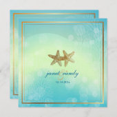 Invitation PixDezines sous la mer/plage+étoile de mer+corail (Devant / Derrière)