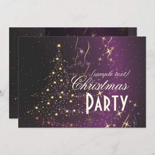 Invitation PixDezines Sparkling Christmas Tree/DO-IT-YOURSELF (Devant / Derrière)