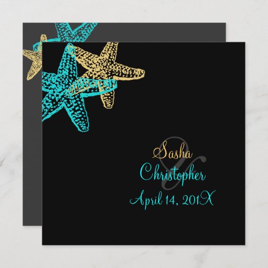 Invitation PixDezines Starfish/Beach Invitations/DO-IT-YOURSE (Devant / Derrière)