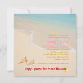 Invitation PixDezines Starfish + plage/mariage tropical (Dos)