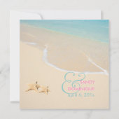 Invitation PixDezines Starfish + plage/mariage tropical (Devant)