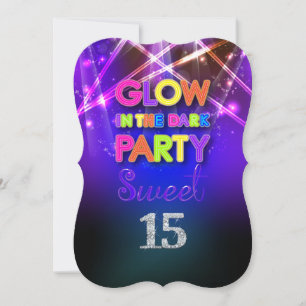 Invitation PixDezines Sweet 15/Fête de Glow