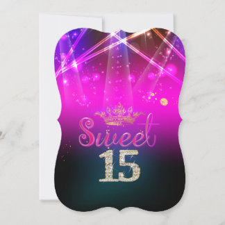 Invitation PixDezines Sweet 15, Luminaires Laser/Nil