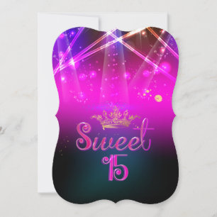 Invitation PixDezines Sweet 15, Luminaires Laser/Nil