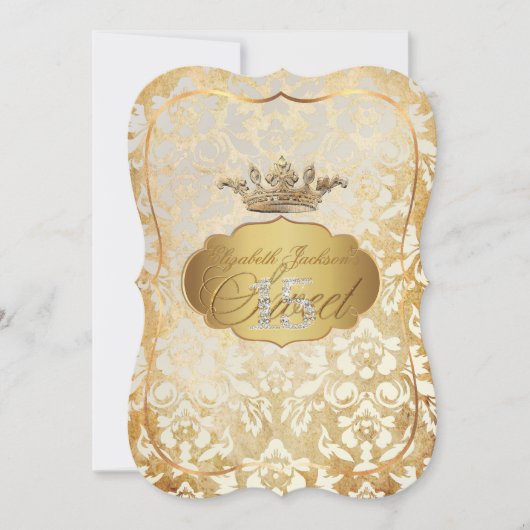 Invitation PixDezines Sweet 15/princesse/damas d'ivoire (Devant)