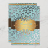 Invitation PixDezines Sweet 16/ Damask/tiara/do-it-yourself c (Devant / Derrière)