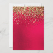 Invitation PixDezines Sweet 16 Diamond Red Gold Glitter (Dos)