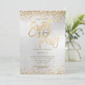 Invitation PixDezines Sweet 16 Diamond Silver Parties scintil (Debout devant)