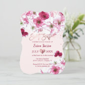 Invitation PixDezines Sweet 16 fleurs de cerisier foncé (Debout devant)