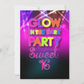 Invitation PixDezines Sweet 16, Laser Lights/Glow Party (Devant)