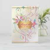 Invitation PixDezines Sweet 16/Papillons+Dragonfly+Rainbows (Debout devant)