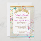 Invitation PixDezines Sweet 16/Papillons+Dragonfly+Rainbows (Dos)