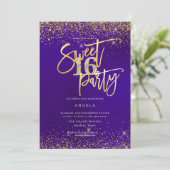Invitation PixDezines Sweet 16 Parties scintillant Diamond Or (Debout devant)